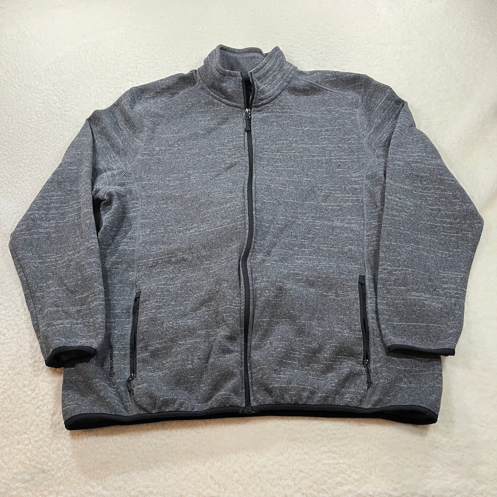 C9 by Champion Jacket Mens XXL Gray Full Zip Fleece Space Dye Mock Neck